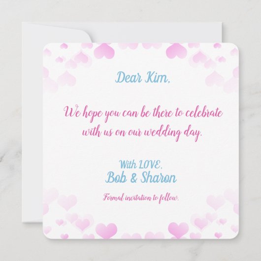 Weddenschapskaart Save The Date (Achterkant)