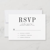 Weddenschapskaart voor zwart en wit RSVP (Voorkant)