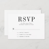 Weddenschapskaart voor zwart en wit RSVP (Voorkant / Achterkant)
