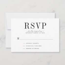 Weddenschapskaart voor zwart en wit RSVP Kaartje