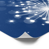 Weddenschapskaart zomer Sparkle Sapphire Blue Poster (Hoek)