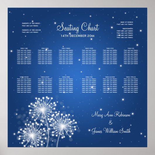 Weddenschapskaart zomer Sparkle Sapphire Blue Poster (Voorkant)