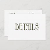 Weddenschapskaarten | Floral Art Nouveau RSVP Kaartje (Voorkant / Achterkant)