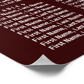 Weddenschapskaartje Bourgogne Gold Floral Poster (Hoek)