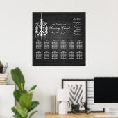 Weddenschapskaartje Chandelier Black Poster (Thuiskantoor)