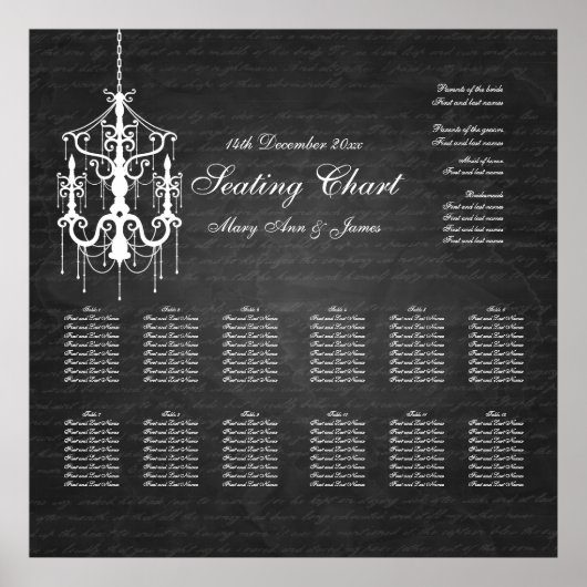 Weddenschapskaartje Chandelier Black Poster (Voorkant)