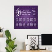 Weddenschapskaartje Chandelier Paars Poster (Thuiskantoor)