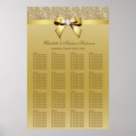 Weddenschapskaartje Gold Sequins Bow Poster