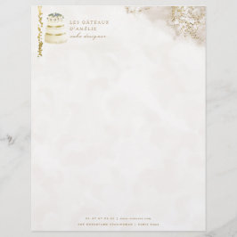 Weddenschapskaartontwerper Bakery Gold Marble Briefhoofd