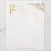 Weddenschapskaartontwerper Bakery Gold Marble Briefhoofd (Voorkant / Achterkant)