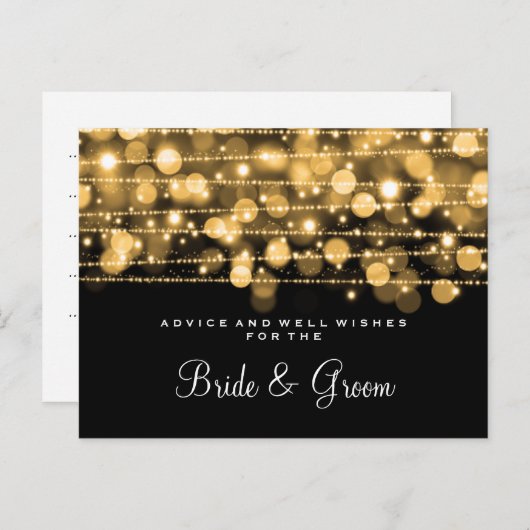 Weddenschapskaartpartij Sparkles Gold Advieskaart (Voorkant / Achterkant)