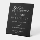 Weddenschapskeering Modern Script Welcome Pedestal Reclamebord Met Voetstuk (Voorkant)