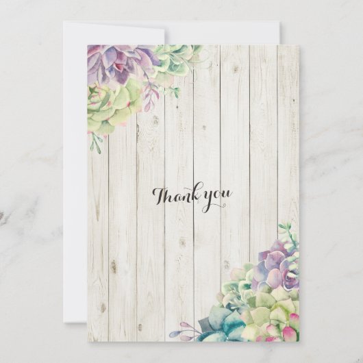 Weddenschapskeering Succulente Planten Rustisch ho Kaart (Achterkant)