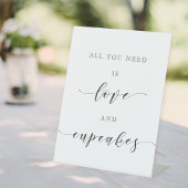 Weddenschapskist van Love and Cupcakes Reclamebord Met Voetstuk