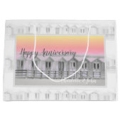 Weddenschapskistjes strandhutten bij een cadeautas (Voorkant)