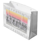 Weddenschapskistjes strandhutten bij een cadeautas (Achterkant Gekanteld)