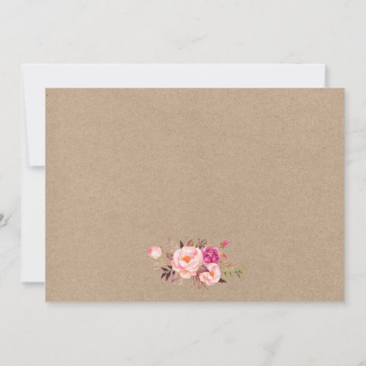 Weddenschapslampjes met roze details Kraft Insert Kaart (Achterkant)