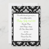 Weddenschapsmonogram Damask Black Kaart (Achterkant)