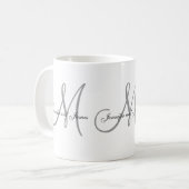 Weddenschapsmonogram en Namen Gift Favor Mok (Voorkant links)