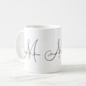 Weddenschapsmonogram en Names Gift Favor Mok (Voorkant links)