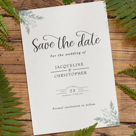 Weddenschapsmonogram Eucalyptus Save the Date