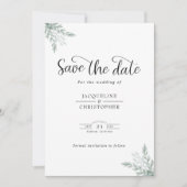 Weddenschapsmonogram Eucalyptus Save the Date (Voorkant)