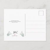 Weddenschapsmonogram Eucalyptus Save the Date Aankondigingskaart (Achterkant)