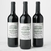 Weddenschapsmonogram Fles voor wijn Etiket (Flessen)