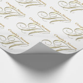 Weddenschapsmonogram H Gift Wrapping paper Cadeaupapier (Hoek)
