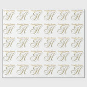 Weddenschapsmonogram H Gift Wrapping paper Cadeaupapier (Vlak)