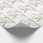 Weddenschapsmonogram K Gift Wrapping paper Cadeaupapier (Hoek)