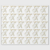 Weddenschapsmonogram K Gift Wrapping paper Cadeaupapier (Vlak)