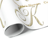 Weddenschapsmonogram K Gift Wrapping paper Cadeaupapier (Rol Hoek)