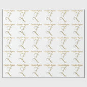 Weddenschapsmonogram L Gift Wrapping paper Cadeaupapier (Vlak)