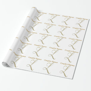 Weddenschapsmonogram L Gift Wrapping paper Cadeaupapier