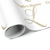 Weddenschapsmonogram L Gift Wrapping paper Cadeaupapier (Rol Hoek)