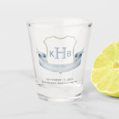 Weddenschapsmonogram Logo Glass Shot Glas (Voorkant)