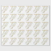 Weddenschapsmonogram P Gift Wrapping paper Cadeaupapier (Vlak)
