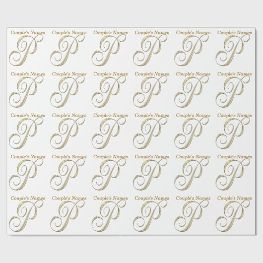 Weddenschapsmonogram P Gift Wrapping paper Cadeaupapier (Vlak)