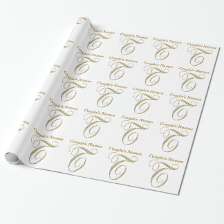 Weddenschapsmonogram T Gift Wrapping paper Cadeaupapier