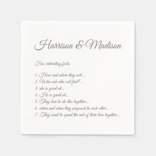 Weddenschapsnamen Couple Fun-papier Servet