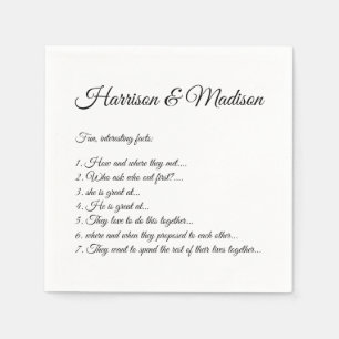 Weddenschapsnamen Couple Fun-papier Servet