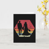 Weddenschapsparen Vintage retro Sunset Bride Groom Kaart (Gele Bloem)
