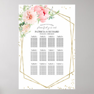 Weddenschapsplan Elegant Floral Poster