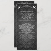 Weddenschapsprogramma Birds Monogram Black Programmakaart (Voorkant / Achterkant)