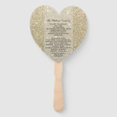 Weddenschapsprogramma - Gold Glitter Fab Handwaaier (Achterkant)