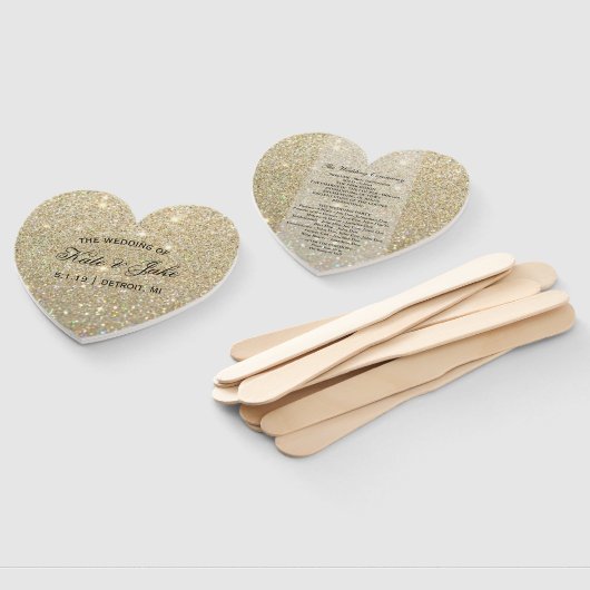 Weddenschapsprogramma - Gold Glitter Fab Handwaaier (Niet-gemonteerd)