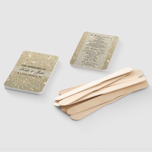 Weddenschapsprogramma - Gold Glitter Fab Handwaaier (Niet-gemonteerd)