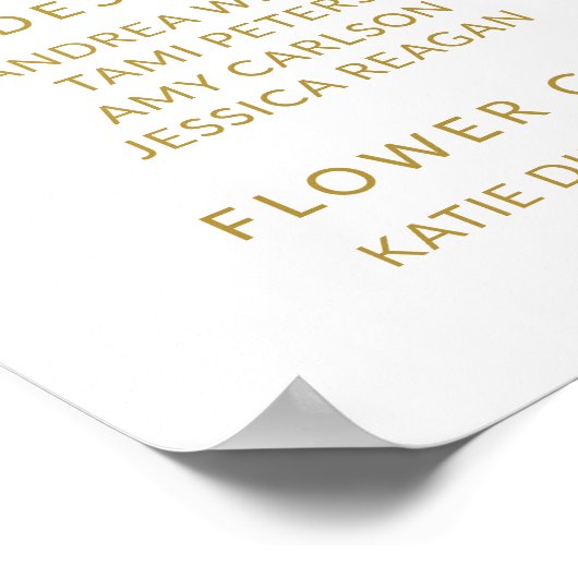Weddenschapsprogramma Grootte goudkalligrafie Poster (Hoek)