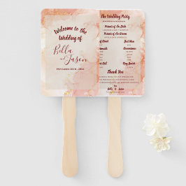 Weddenschapsprogramma Peach Gold Oranje marmer Par Handwaaier
